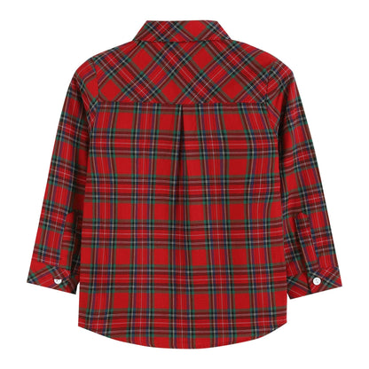 Red and Green Tartan Boy Dress Shirt: Red - Persnickety Shop
