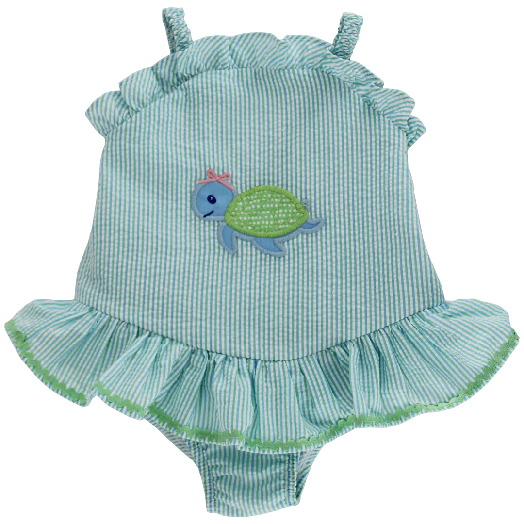 Bailey Boys Turtle Tides - One Piece Swimsuit with Rufflle - Persnickety Shop