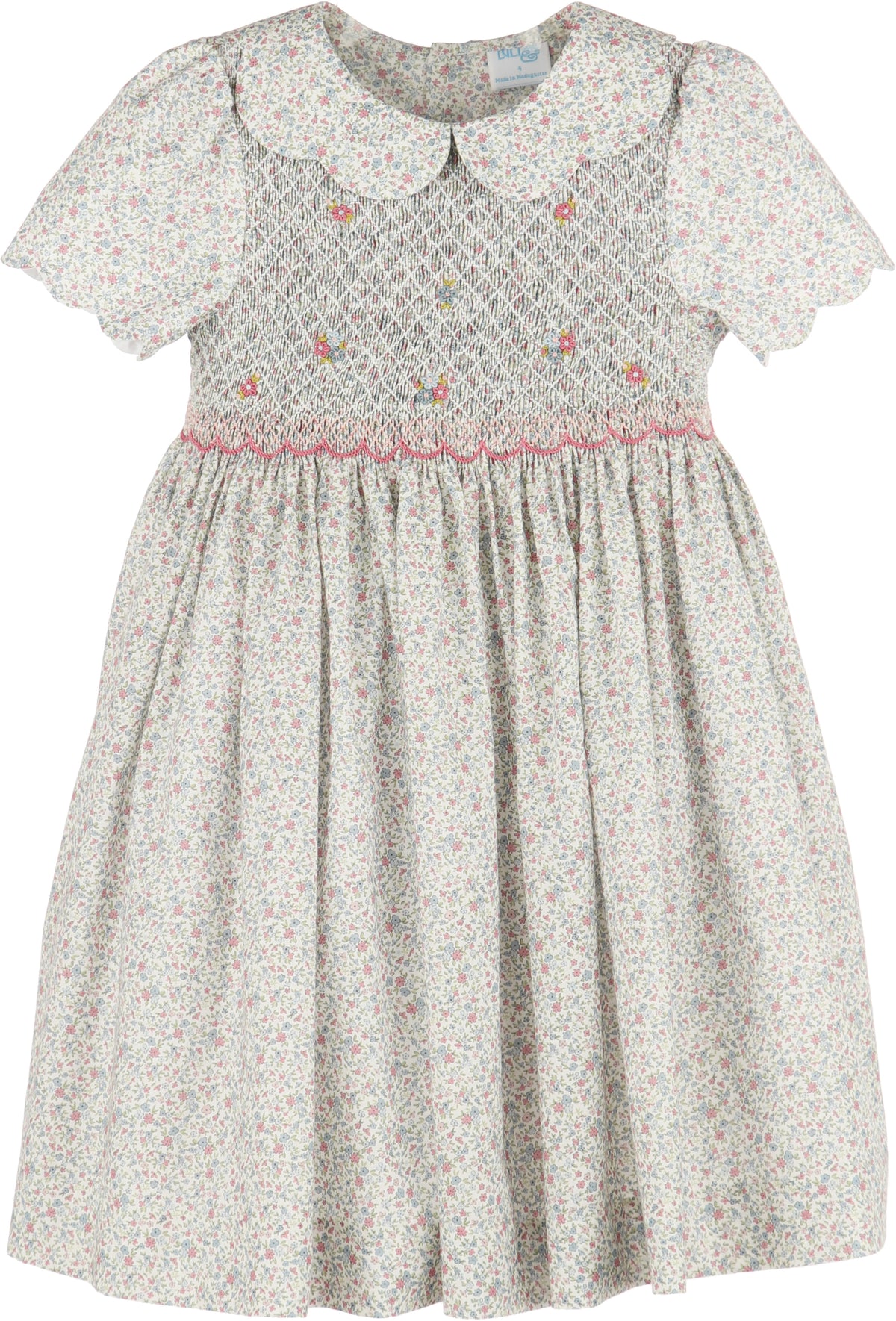 Luli & Me Fall Blossom Smock Dress, Pink