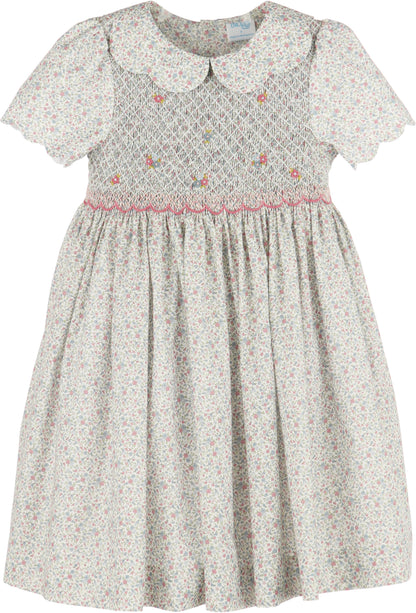 Luli & Me Fall Blossom Smock Dress, Pink