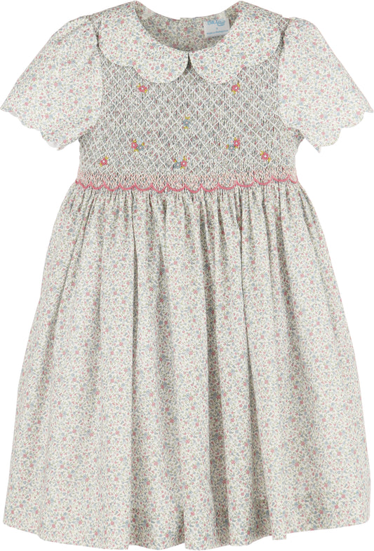 Luli & Me Fall Blossom Smock Dress, Pink