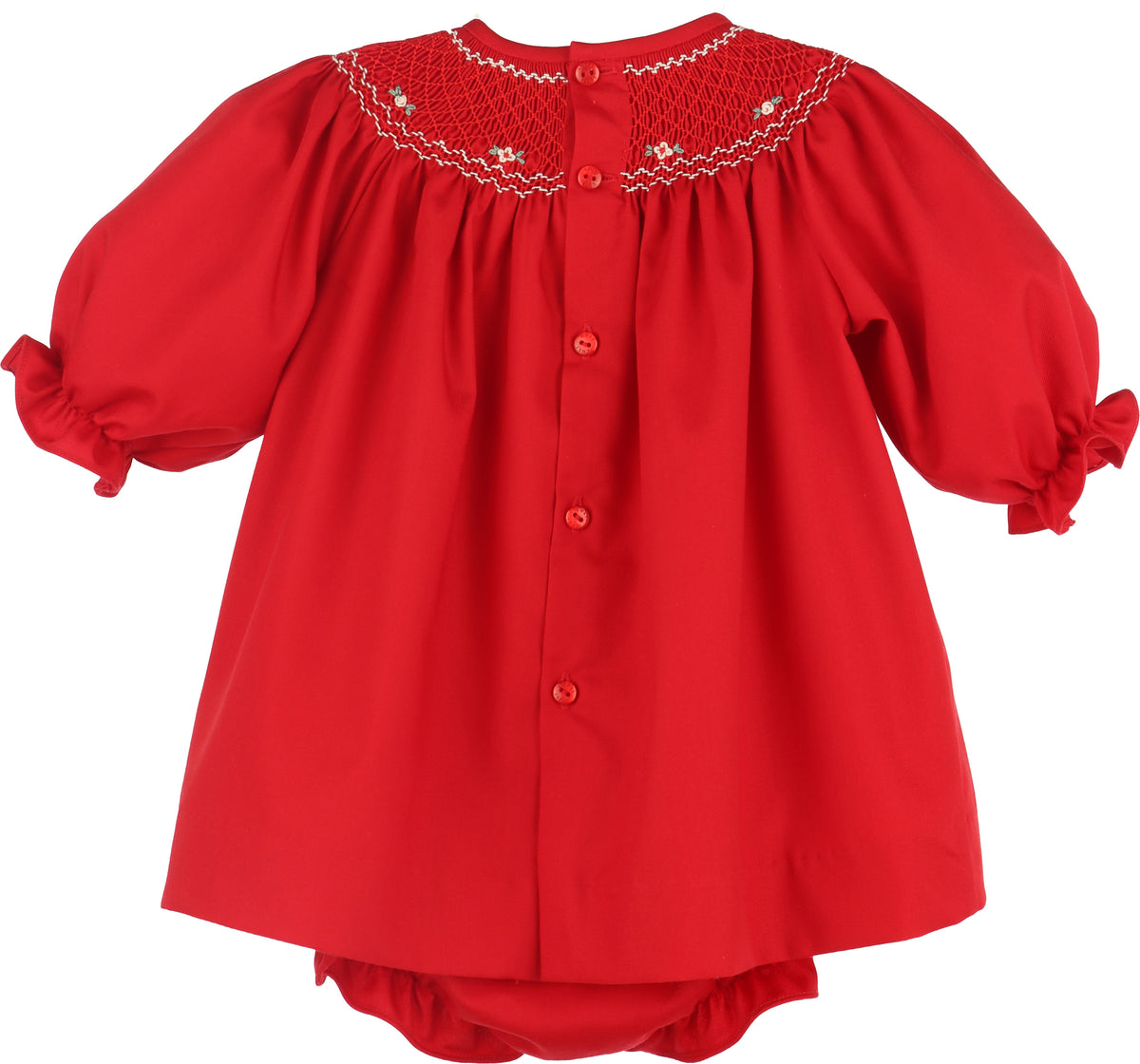 Luli & Me Classic Smock Bishop Set, Red