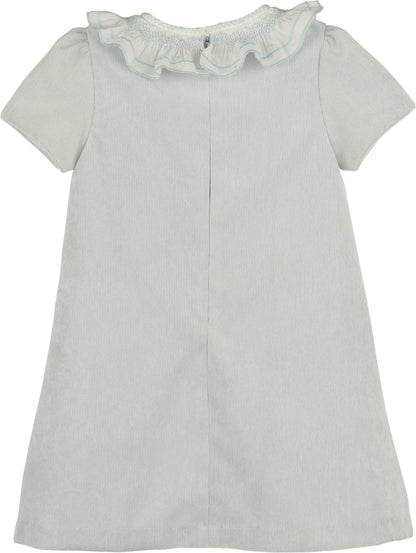 Luli & Me Sweet Corduroy A-Line Dress, Blue