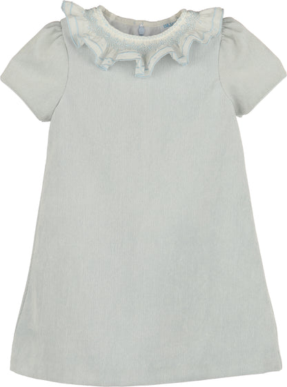 Luli & Me Sweet Corduroy A-Line Dress, Blue
