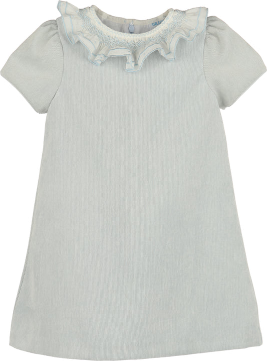 Luli & Me Sweet Corduroy A-Line Dress, Blue