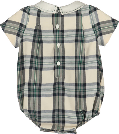 Luli & Me Tea Time Smock Boy Bubble, Green