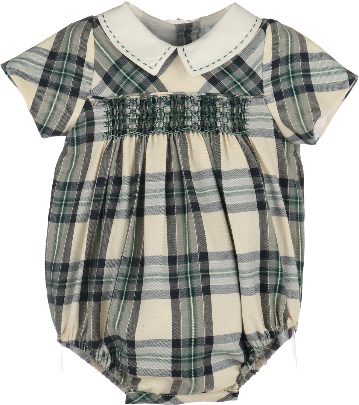 Luli & Me Tea Time Smock Boy Bubble, Green