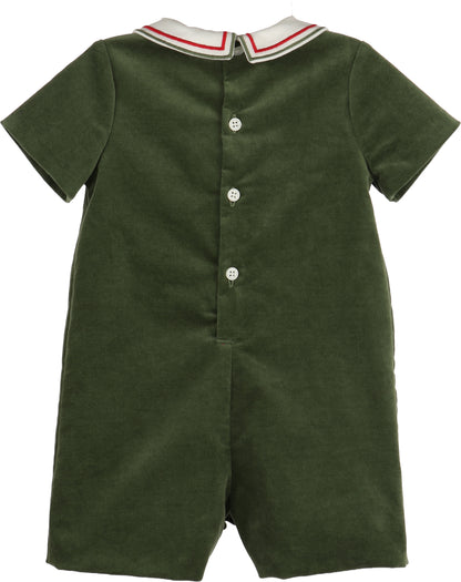 Luli & Me Mistletoe Velvet Boy Bubble, Green