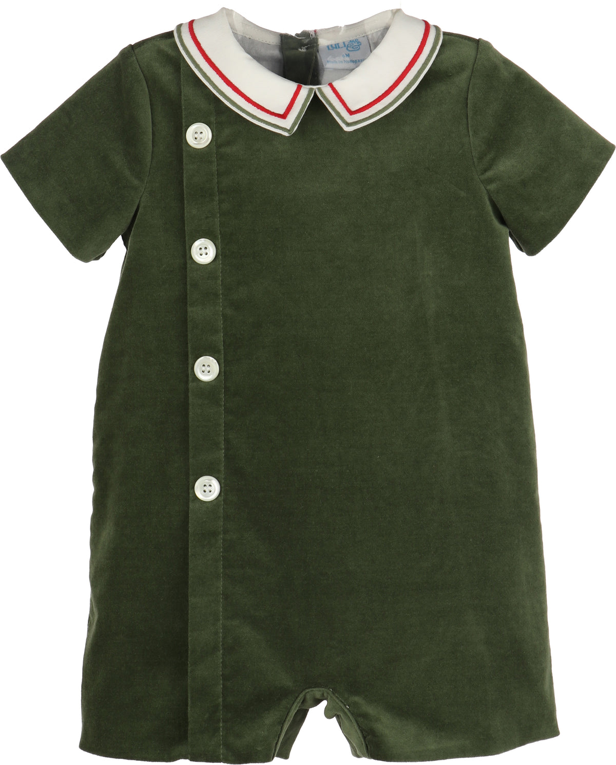 Luli & Me Mistletoe Velvet Boy Bubble, Green