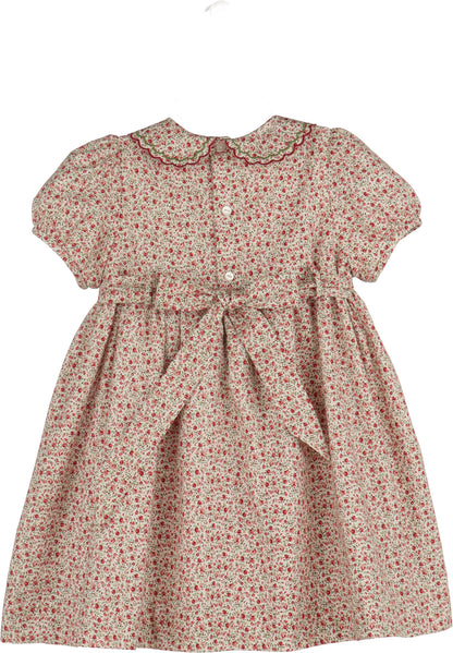 Luli & Me Mulberry Floral Smock Dress, Red