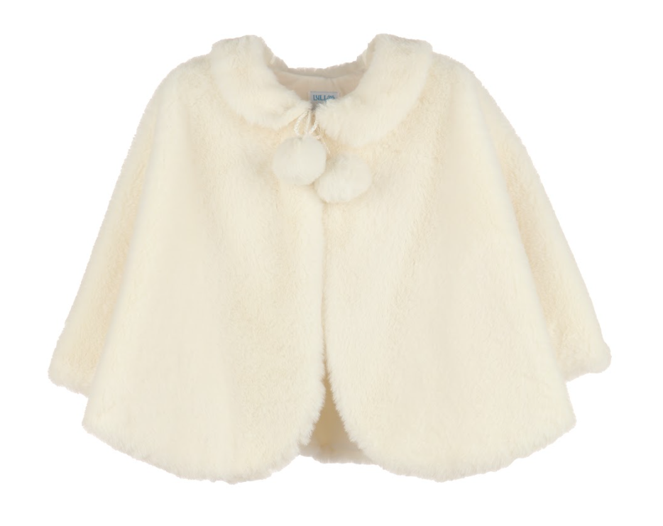 Luli & Me Cozy Fuzzy Cape, Ivory