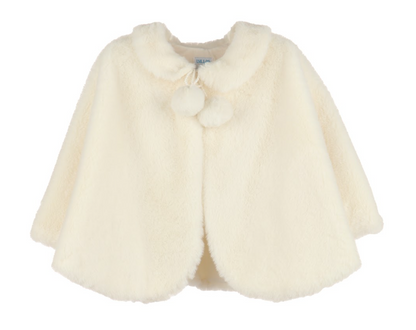 Luli & Me Cozy Fuzzy Cape, Ivory