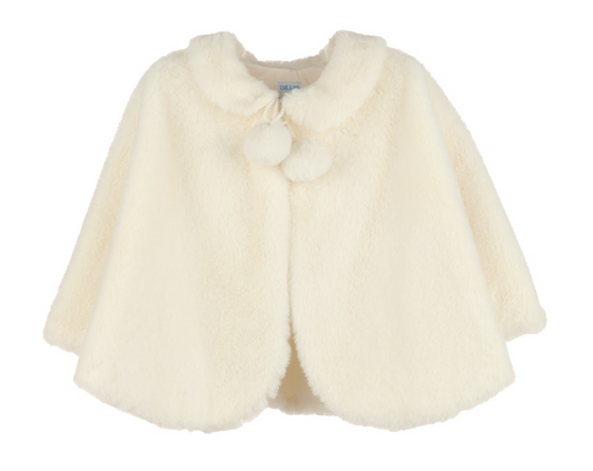 Luli & Me Cozy Fuzzy Cape, Ivory