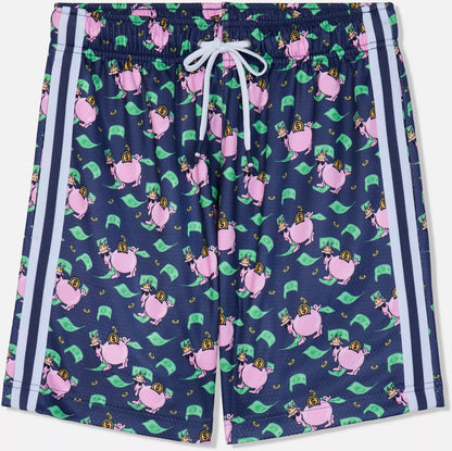 GOAT USA Boys' Piggy Bank All-Over Print Mesh Shorts