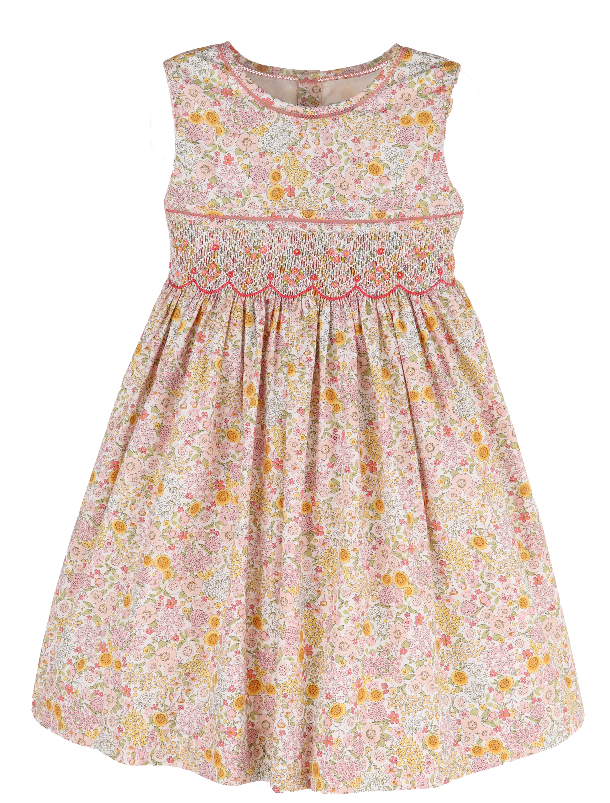 Floral Bouquet Smock Dress- Pink - Persnickety Shop