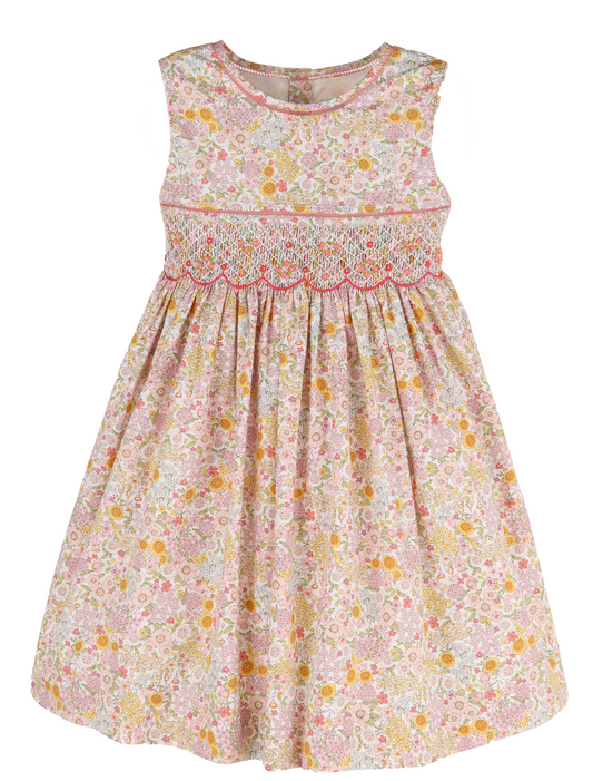 Floral Bouquet Smock Dress- Pink - Persnickety Shop