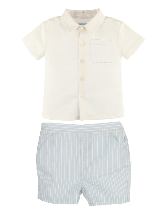LULI & ME Boy LINEN STRIPED Set - Persnickety Shop