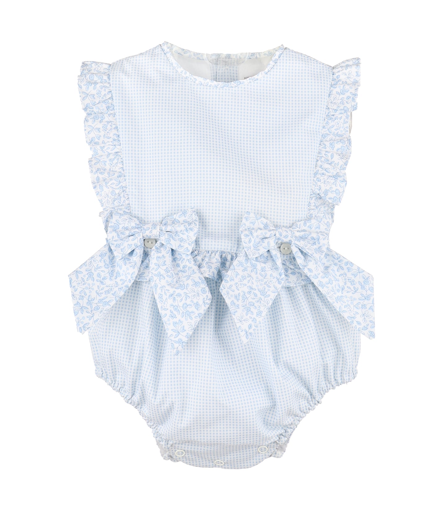 Luli & Me Blue Bow Girl Overall Bubble - Persnickety Shop