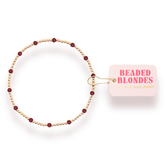 Garnet Dainty Poppi Bracelet: Gold / Petite 6.25 inch