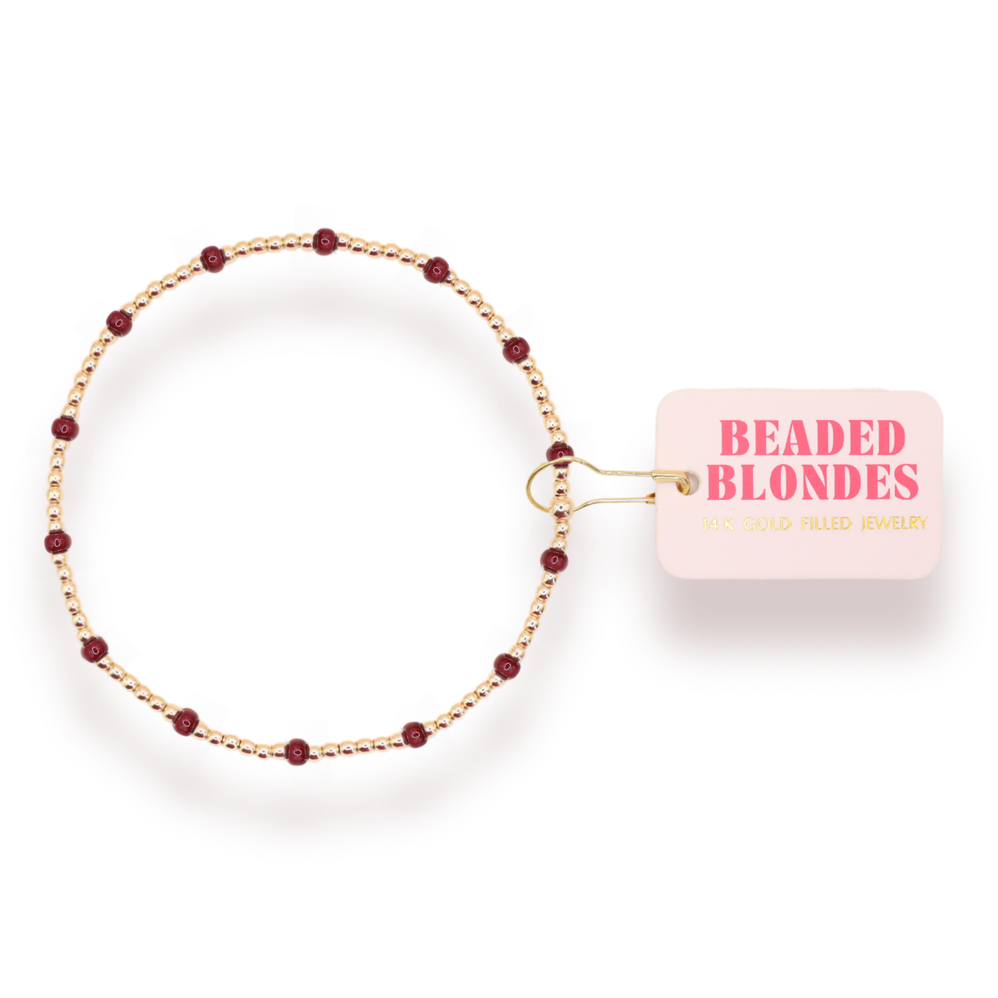 Maroon Dainty Poppi Bracelet: Gold / Standard 6.75 inch