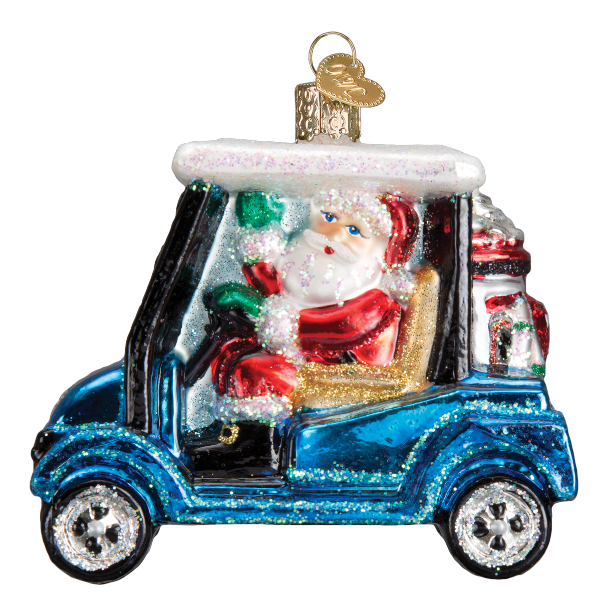 Golf Cart Santa Ornament: 40287 / 12_12_6_15_X / 3.25 X 3.75 X 2 - Persnickety Shop