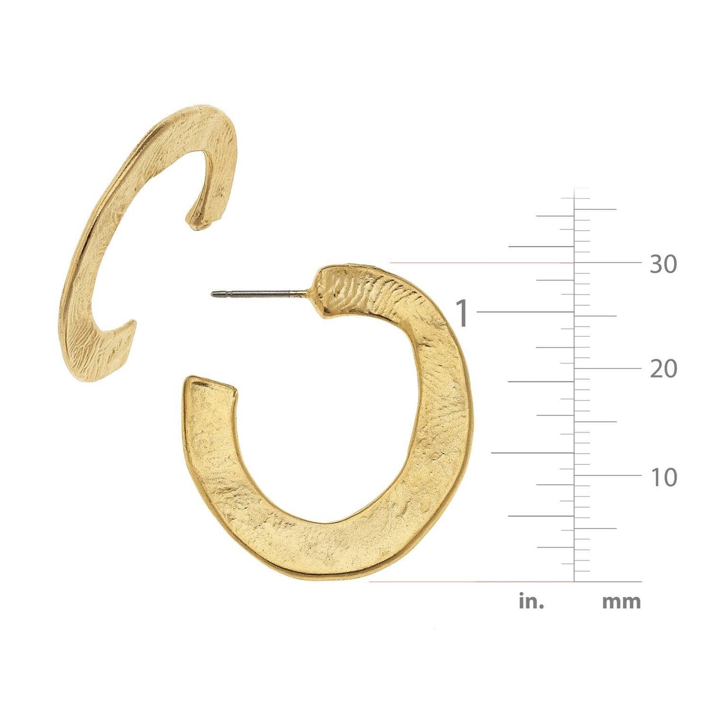 Small Hammered Hoops: Gold