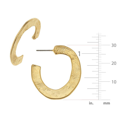 Small Hammered Hoops: Gold