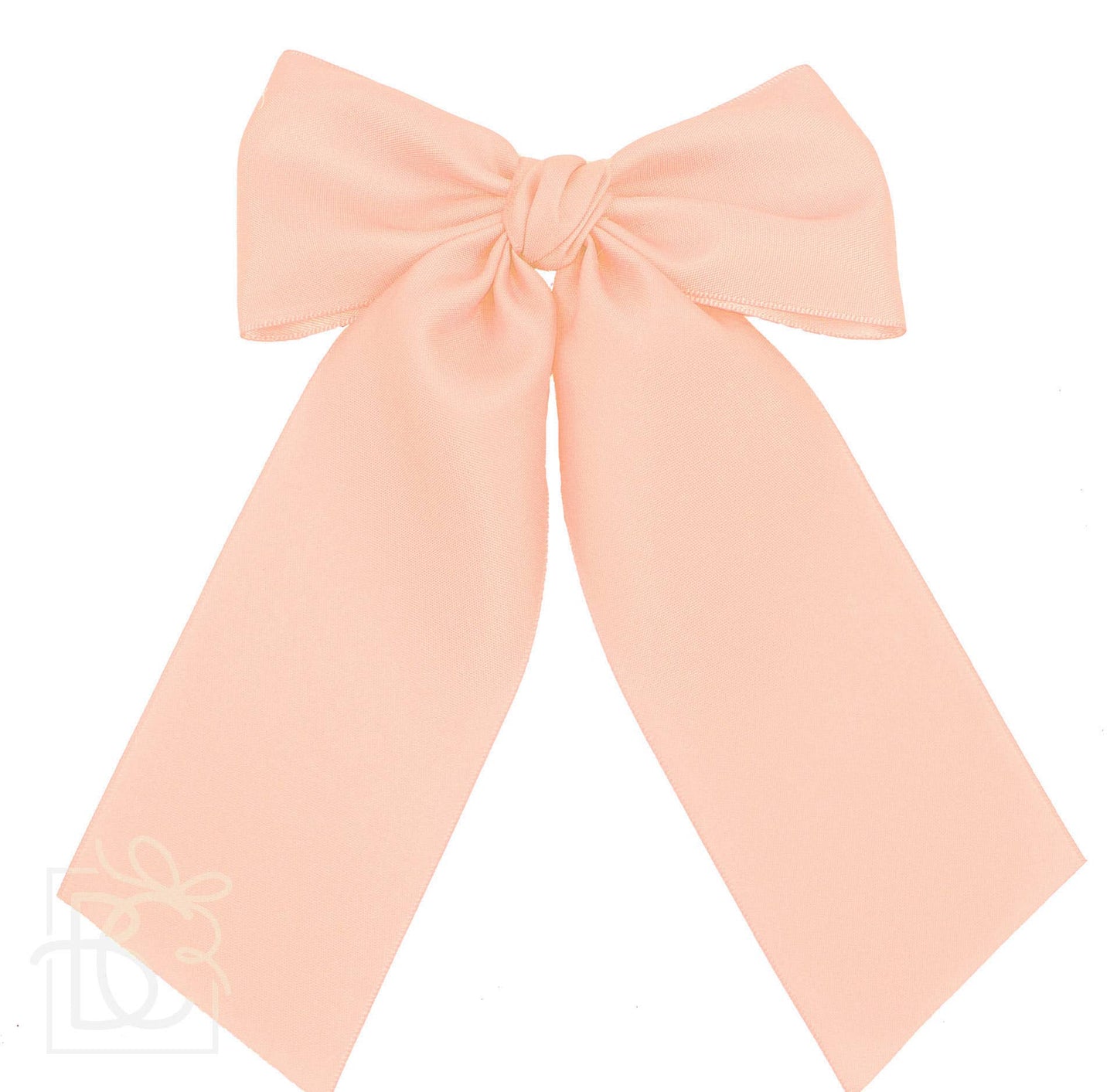OPAQUE SATIN BOW W/ EURO KNOT & TAILS ON ALLIGATOR CLIPS: Antique White / 4.5" Large - Persnickety Shop