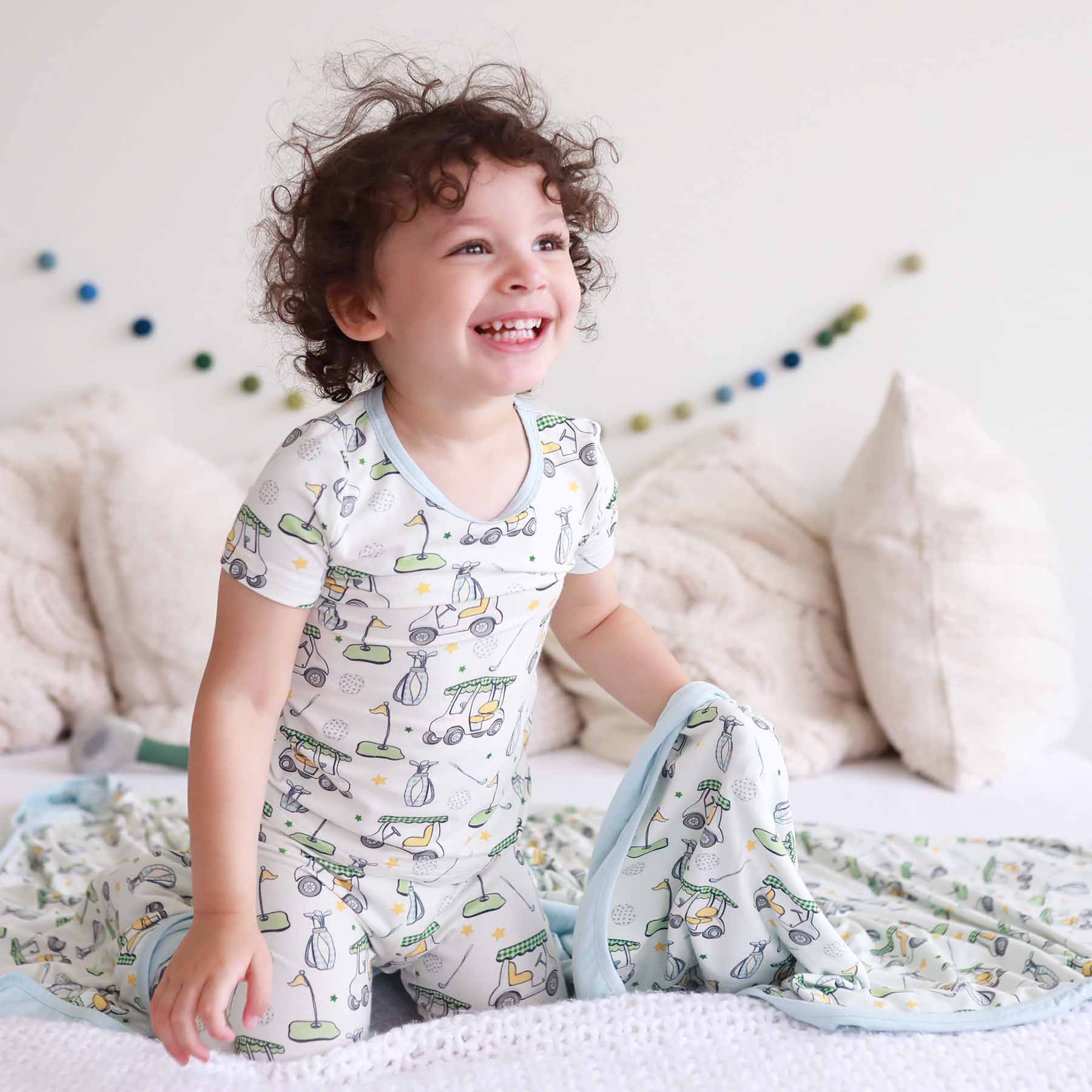 Country Club Cuties Two Piece Pajama Set | Blue: 12-18 months - Persnickety Shop