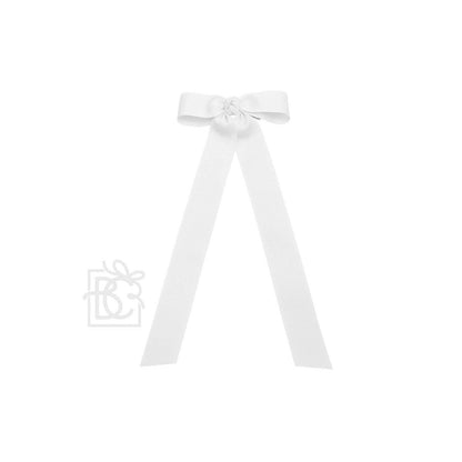FLAT BOW W/ 7" STREAMERS ON ALLIGATOR CLIP: 3.5" W/ 7" Streamers / RED - Persnickety Shop