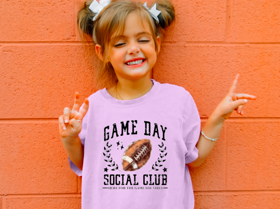 YOUTH Football Game Day Social Club Tee Sports Kids - Persnickety Shop