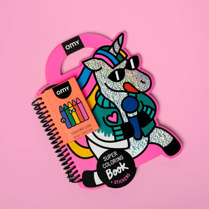 SUPER COLORING & STICKER BOOK - UNICORN