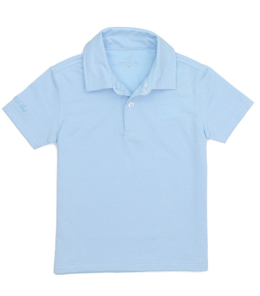 Properly Tied Boys Gulfport Polo Powder Blue Stripe - Persnickety Shop