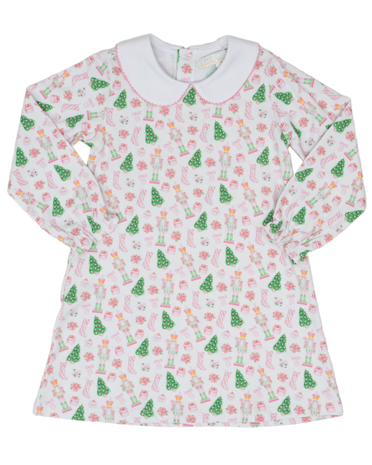 Presley Kait Preppy Christmas Long Sleeve Dress: 5 - Persnickety Shop