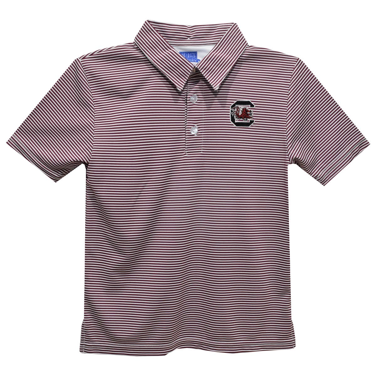 South Carolina Gamecock Embroidered Stripes Polo Shirt: 2 - Persnickety Shop