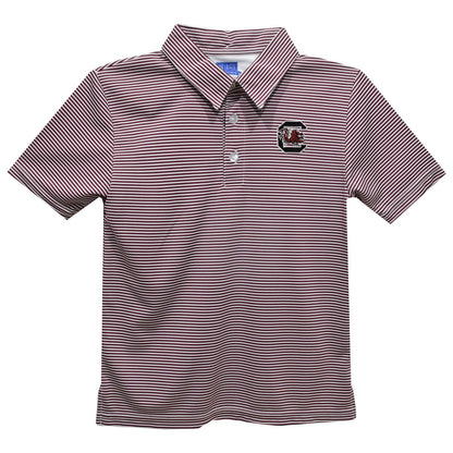 South Carolina Gamecock Embroidered Stripes Polo Shirt: 2 - Persnickety Shop