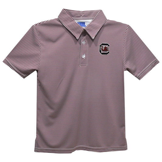 South Carolina Gamecock Embroidered Stripes Polo Shirt: 2 - Persnickety Shop
