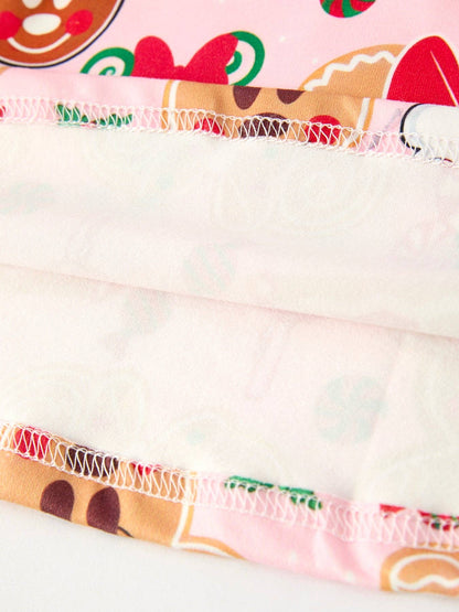 Christmas Character Sweet Gingerbread and Candy Print Girls Dress: 6 - Persnickety Shop