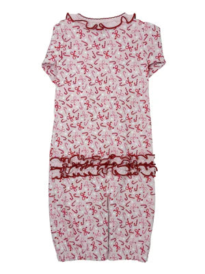 Candy Cane Lane Print Ruffle Footie - Persnickety Shop