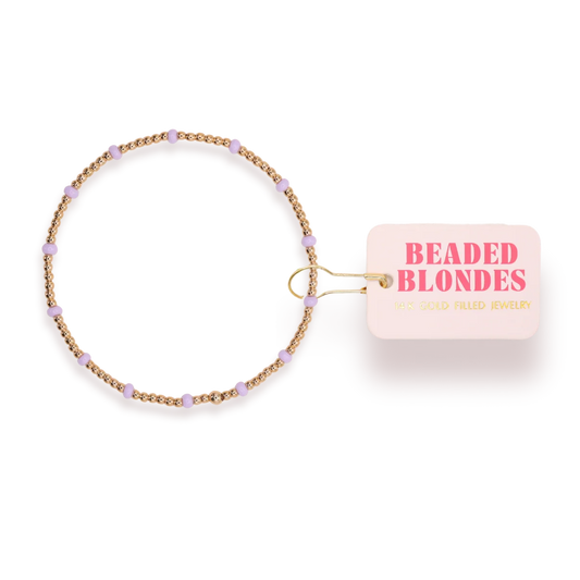 Beaded Blondes Lilac Dainty Poppi Bracelet 6.75 inch
