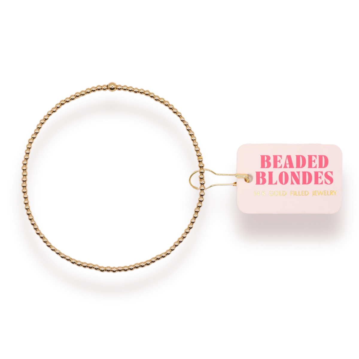 Beaded Blondes 2MM Gold Beaded Bracelet 6.75 inch