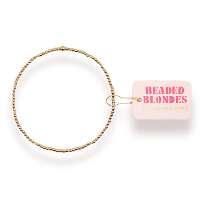 Beaded Blondes 2MM Gold Beaded Bracelet 6.75 inch