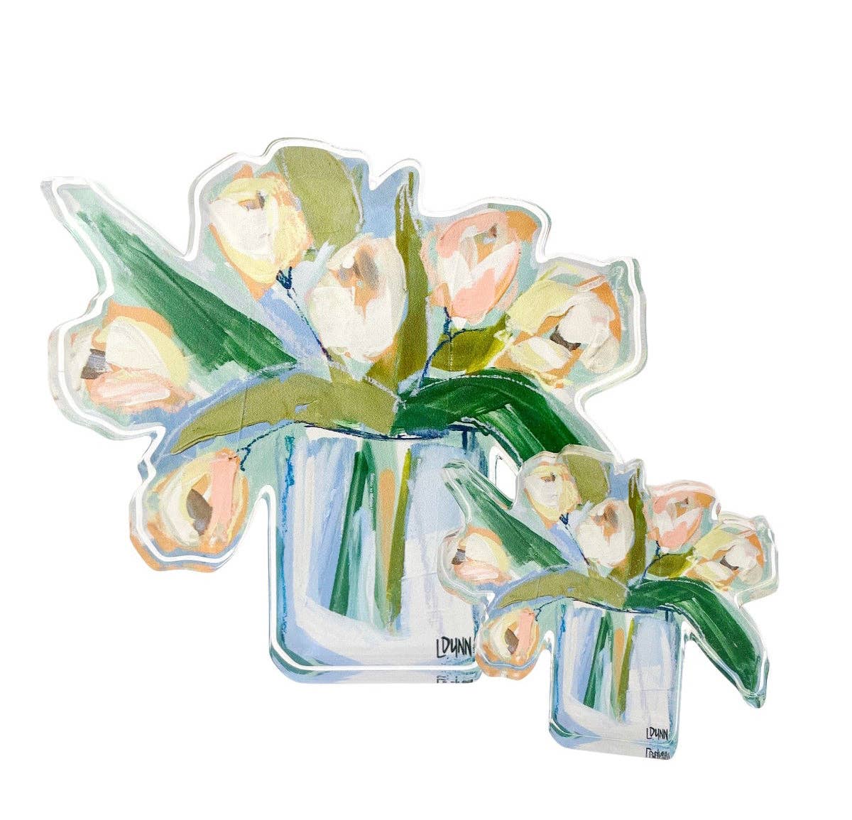 White Tulips Acrylic Bloom Block BITTY: Bitty Block - Persnickety Shop