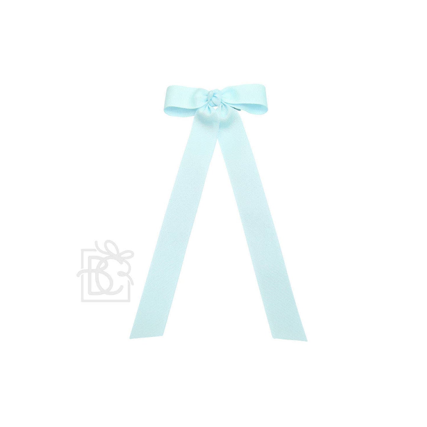 FLAT BOW W/ 7" STREAMERS ON ALLIGATOR CLIP: 3.5" W/ 7" Streamers / WHITE - Persnickety Shop