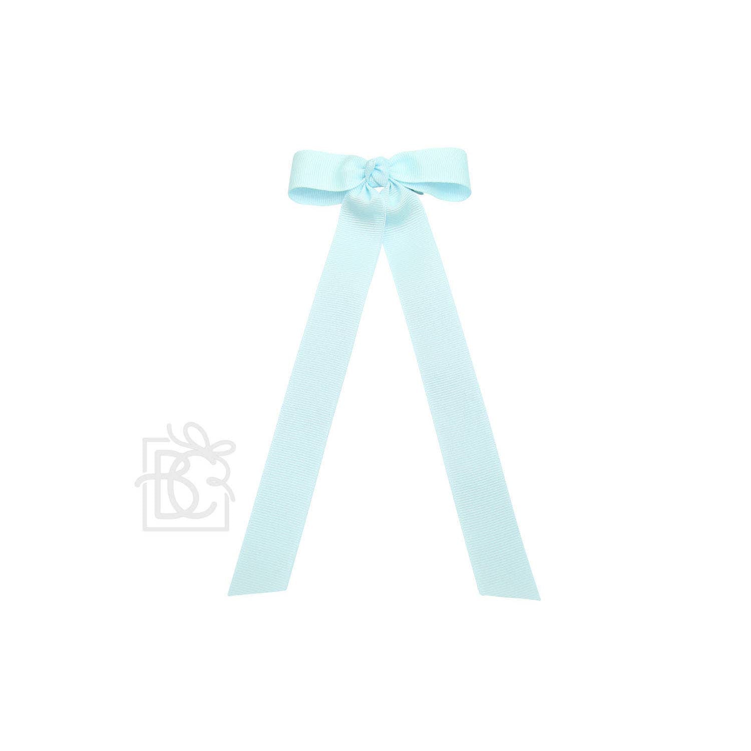 FLAT BOW W/ 7" STREAMERS ON ALLIGATOR CLIP: 3.5" W/ 7" Streamers / RED - Persnickety Shop