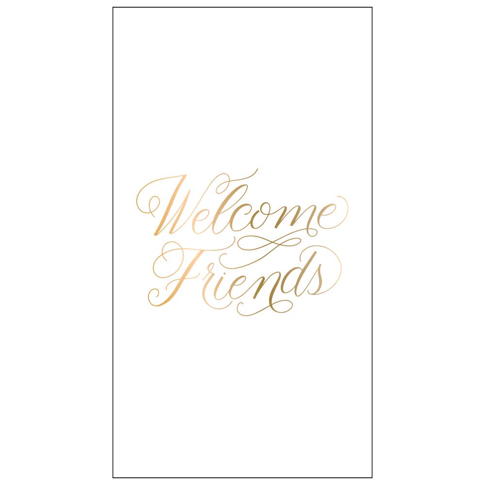 Paper Guest Towels | Welcome Friends- Foil - 24ct - Persnickety Shop