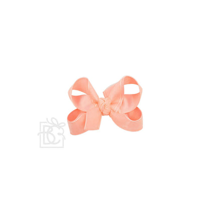 LAYERED ORGANZA/GROSGRAIN BOW ON CLIP: 5.5" Huge - 2.25" Ribbons on Alligator Clip / WHITE
