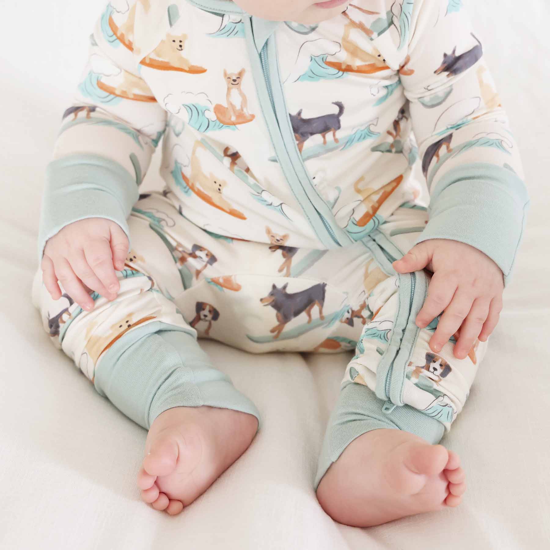 Paddle Pups Convertible Zip Romper: 0-3 months - Persnickety Shop