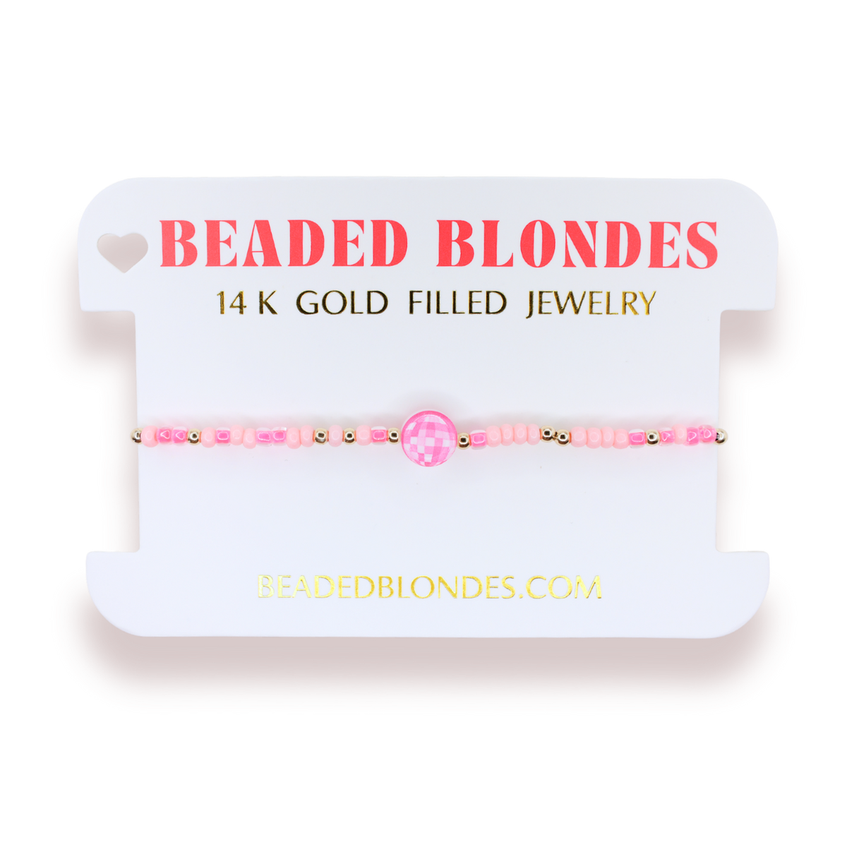 Disco Ball Bracelet on Pink Sprinkle: Standard 6.75 Inch