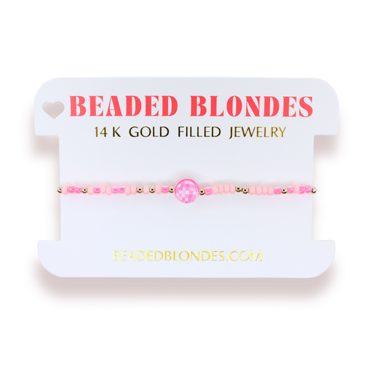 Disco Ball Bracelet on Pink Sprinkle: Standard 6.75 Inch